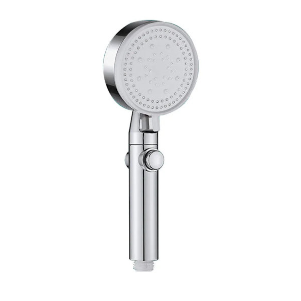 Högtrycks Turbo Duschhuvud 5 Lägen Handdusch Vattenbesparande Duschhuvud Badrum (Silver)
