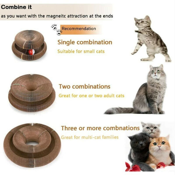 Kattklösträ med leksaksboll, magisk orgel kattklösträ, magisk hopfällbar kattklösträ, kattmynta klösträ, kartong kattklösträ