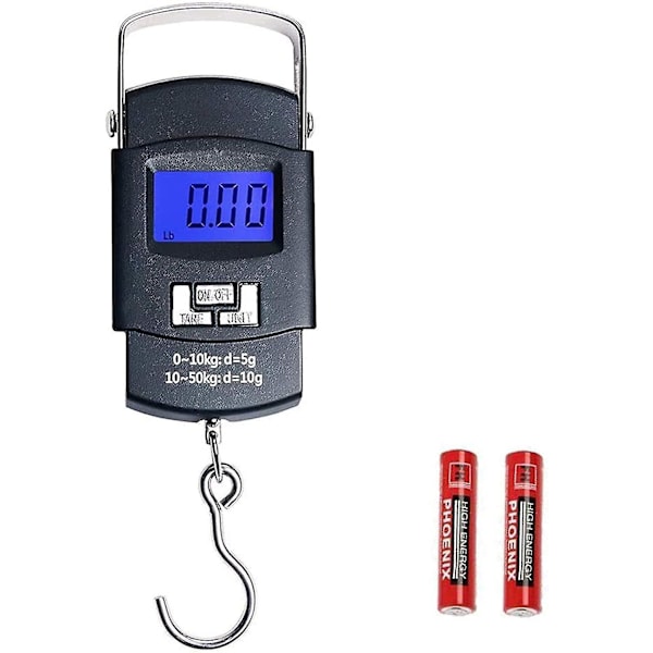 Elektronisk fiskevåg, fiskevåg 55 kg bakgrundsbelyst LCD-display digital bärbar elektronisk våg