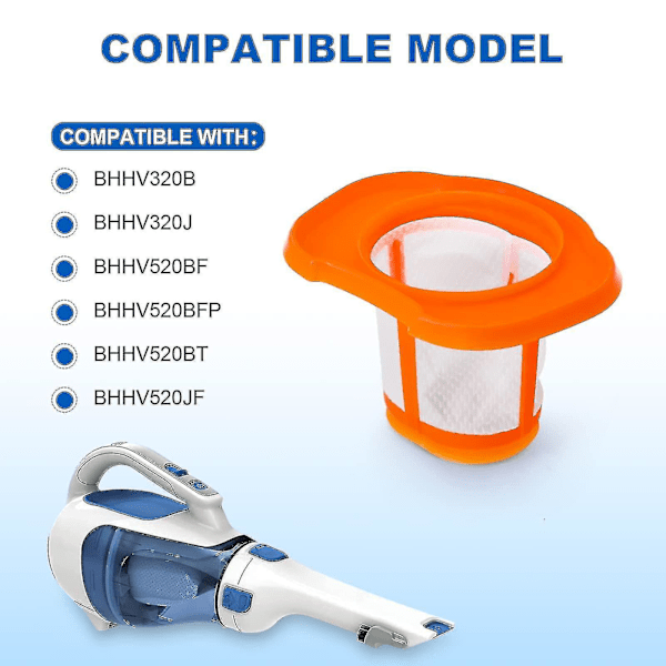 Black+Decker BHHV320B BHHV520BF Langaton imuri 3-pakkaus suodattimet