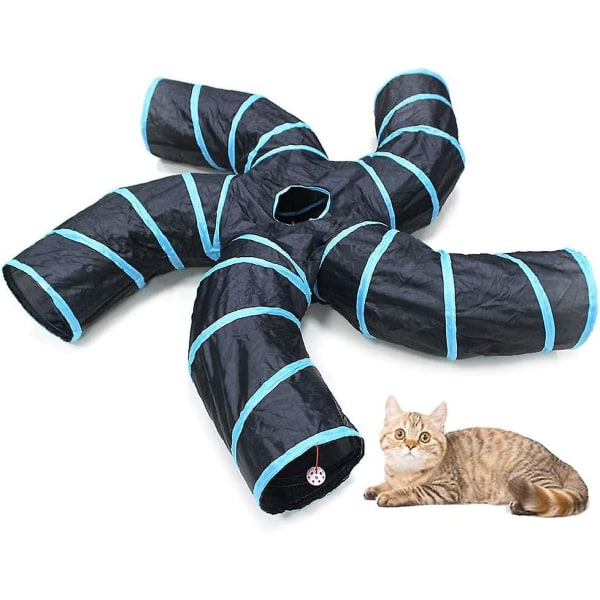 Vägtunnel kompatibel med katt, 5 sätt Tobes Of Foldable Toyst Labyrint Interaktiv labyrint, liten kanin, kanin, valp, iller, marsvin (5 W)