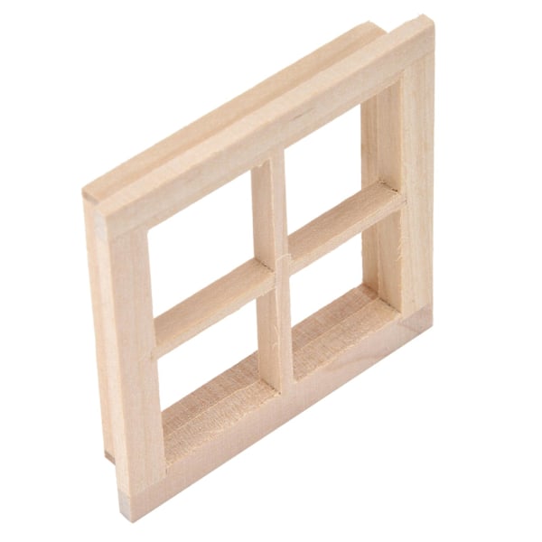 1:12 Dockhusfönster Miniatyr Trä Omålad Simulerad Fönster Dekoration Tillbehör