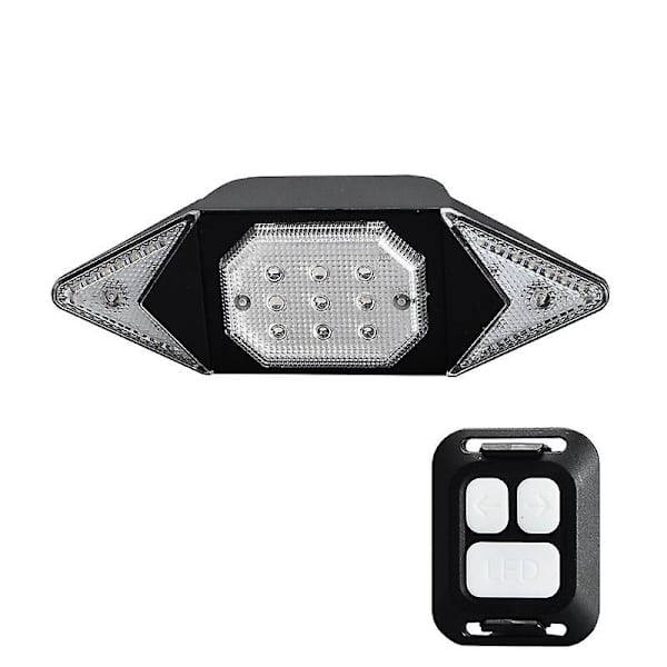 Svart sykkellys, blinklys, vanntett USB-oppladbare LED-baklys med trådløs fjernkontroll, 5 moduser