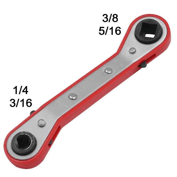 Køleskab Ratchet Nøgle 4 Størrelser - 1/4 X 3/16 Firkant X 3/8 X 5/16 Firkant