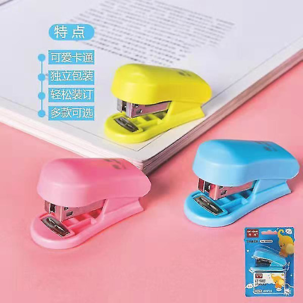 1 st minihäftapparat set häftklamrar papper bindemedel kontorsmaterial bindningsverktyg skolmaterial kawaii-material| | -