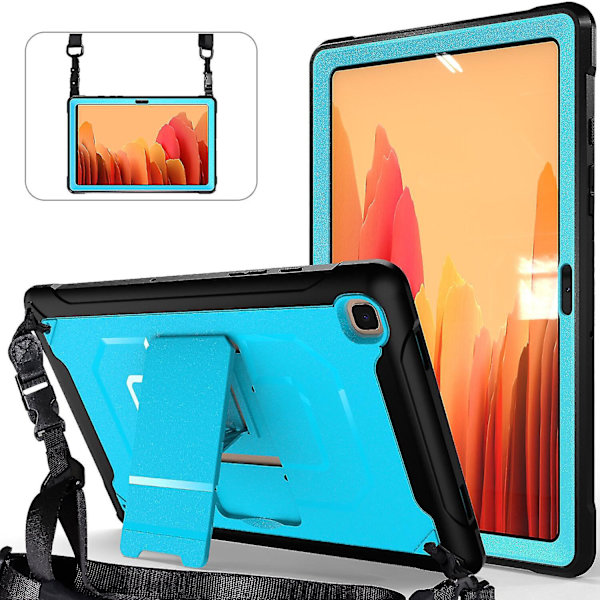 Kiiltäväpintainen kotelo Samsung Tab A7 10,4 tuuman tabletille, jossa irrotettava olkahihna, säädettävä jalusta, säilytyslaukku, täydellinen suojakotelo