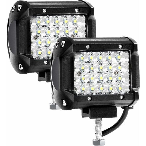 LED Arbetsljus 12V 144W 4'' Bil LED-strålkastare 12V Vattentät IP67 10 500lm Traktorljus för billastbil (2st)