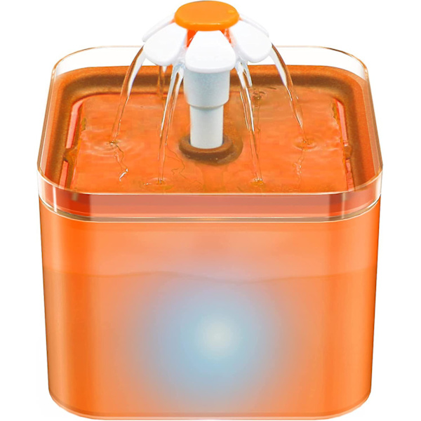 Aonboy kattfontän, ultratyst kattvattendispenser, kattvattendispenser med LED-ljus, 2l kattfontän, med aktivt kolfilter och vatten