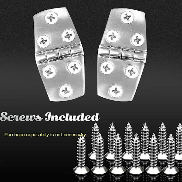 Marint monteringsdörrgångjärn i rostfritt stål Båtdörrgångjärn Tunga maskinvarugångjärn Båtgångjärn Plattformsskåp SUS 316 2-pack 38mm x 76mm - Silver
