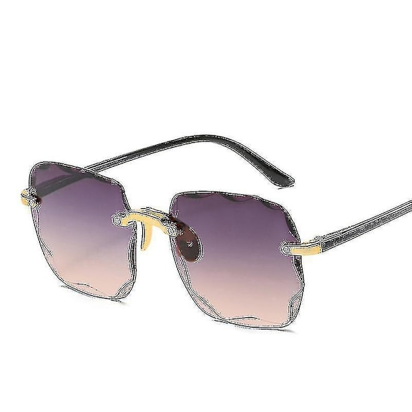 Kvadratiska Ramlösa Solglasögon Kvinnor Lyx Varumärke Designer Sommar Röda Glasögon Mode Solglasögon Män Uv400