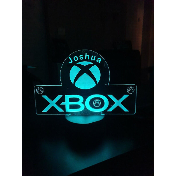 För Xbox Gaming Rum Skrivbordsinstallation Belysning Dekor på bordet 3d nattljus spelkonsol Ikon Logotyp Sensorlampor för barn mörkblå