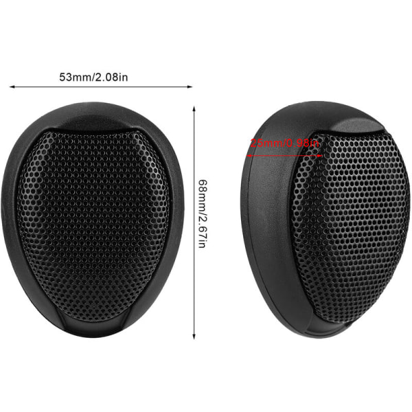 10W mini bilhögtalare Audio Rund Stick-on Högtalare Bilhögtalare med lim (svart)