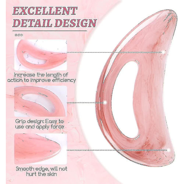 Gua Sha -hierontaväline kahvalla (hartsi) Suurempi Gua Sha -työkalu selän, niskan, kasvojen, jalkojen hierontaan, imusolmukkeiden tyhjentämiseen, selluliitin poistamiseen