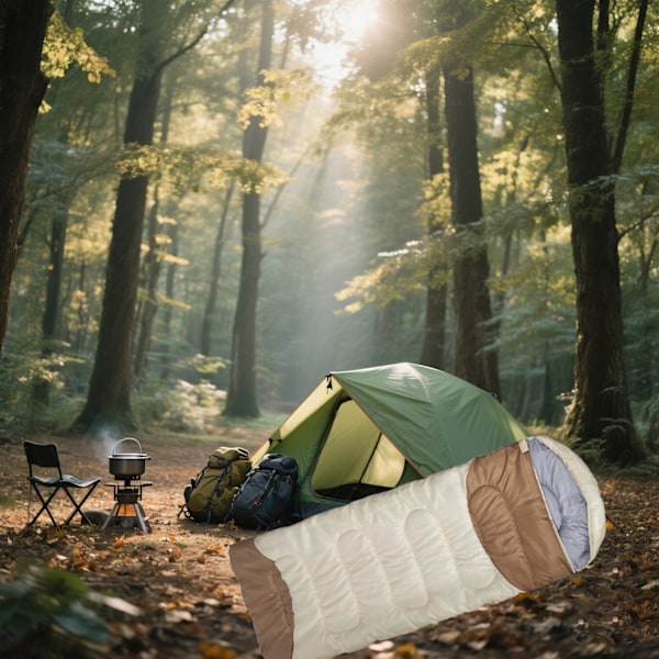 Sovsäck för vuxna för vintern, tjock och varm, utomhuscamping, resor, bergsklättring, portabel och smutsavvisande, campingsovsäck Beige with khaki 1.8KG （190+30）*75cm适宜温度5℃