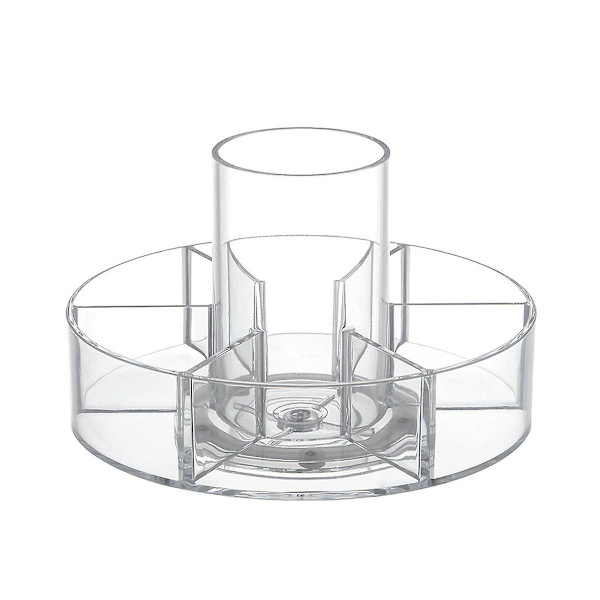 2 stk. Kosmetisk opbevaringsstativ Krydderier Makeup drejeskive Organizer Roterende bakke til smykker Multifunktion (Transparent)