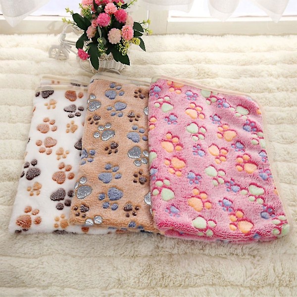 Fluffy hundetæppe blødt og varmt polyester fleece vaskbart kæledyrstæpper
