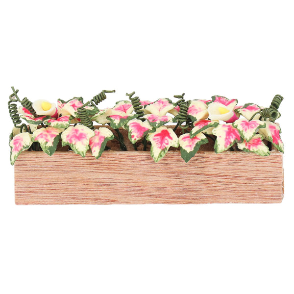 1:12 Dockhus rektangel blomkruka Levande färgglad dekorativ miniatyr dockhus rektangulär planteringslåda