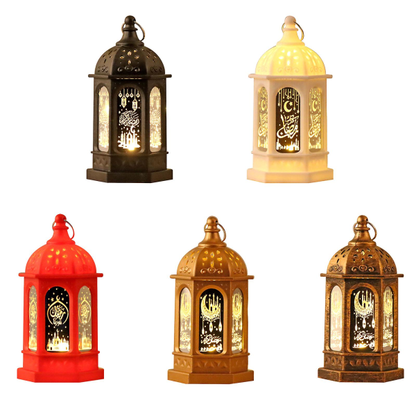 Ramadan Lantern Lamp Led Multipurpose Retro Unik Söt Flerfärgad Eid Heminredning (koppar)