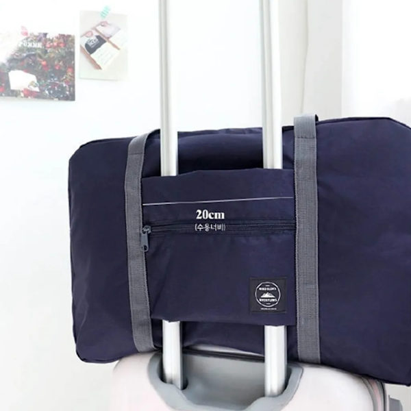48x32x16cm Svart hopfällbar resväska med stor kapacitet, vattentät sportväska