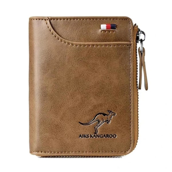 Rfid-blockerande plånbok för män Smart Design Magnetisk Pu-väska Mutifunctional Travel Large (Khaki)