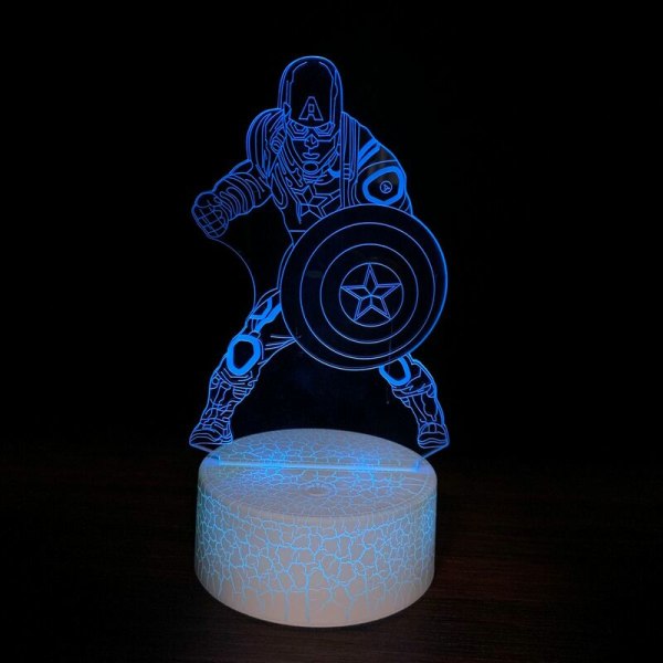 Marvel Heroes Series 3D-karaktär Touch Night Light Dekorativ Akryl Ljus