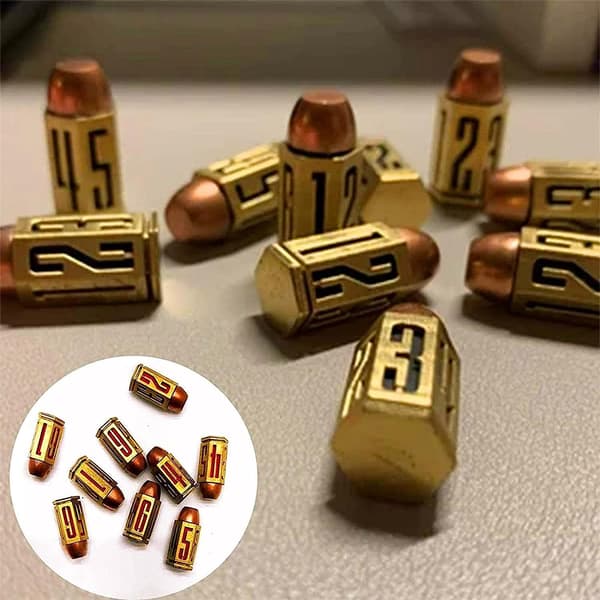 D6 Bullet Dice Set Explosiva Bullet Dice med Bas Resin