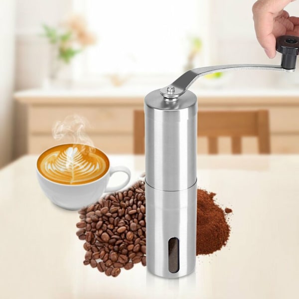 Manuell kaffebönsmalning med justerbar grovhetsskruv