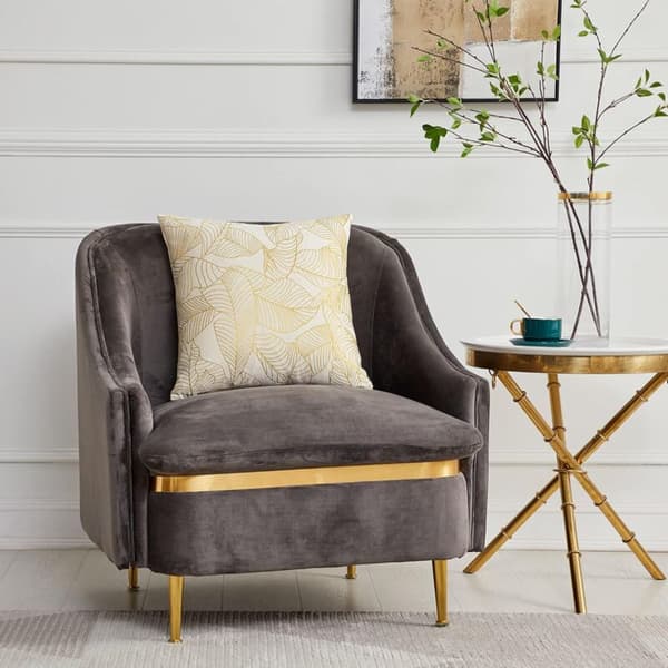 Kuddfodral 50 x 50 cm Sammet Guld Blad Kuddfodral Beige Kuddfodral Dekorationskudde för Soffa Sovrum Vardagsrum Set om 2