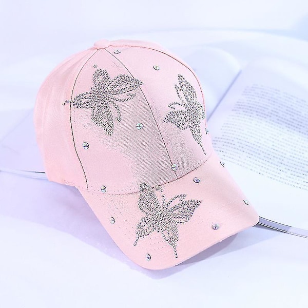 Kvinnors hatt Fjäril Justerbar hatt Rhinestone Blank Inlägg Helt ny, 1 st - Rosa