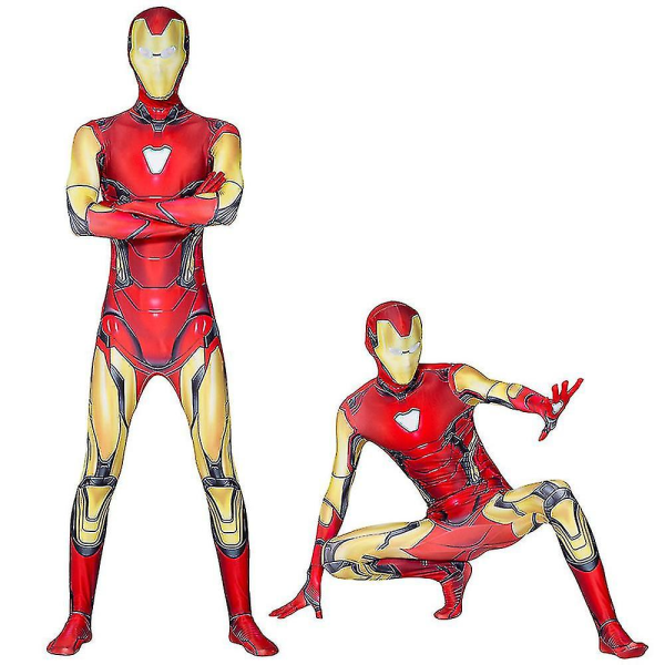 Marvel Avengers Iron Cosplay Jumpsuit Män Vuxna Party Body Halloween Fancy Dress Up Performance Costume190