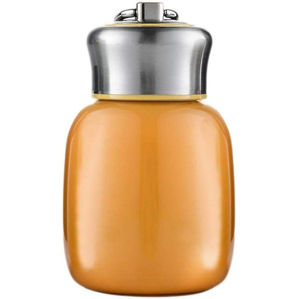 Söt termosmugg, rostfritt stål kafferesemugg, läckagesäker dubbelväggig vakuumflaska Mini 200 ml flaska (orange)