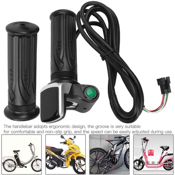 LCD Elektrisk Kvantitetsdisplay med Strömbrytare, EBike Hastighetskontroll, Gasreglage, 6 Kärnor (48V)