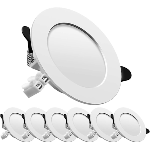 Led Ekstra Bred Spot, Extr-flair, Ekstra Bred Flat Taklampe, 7w 700lumen Ekvivalent 70w Glødelampe, Ac175-265v, Kald Hvit, For Bad, Stue R