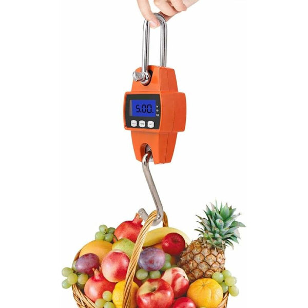 Elektronisk bagagevåg Bärbar digital LCD Mini hängande våg 300kg med krok Bärbar elektronisk LCD hängande våg