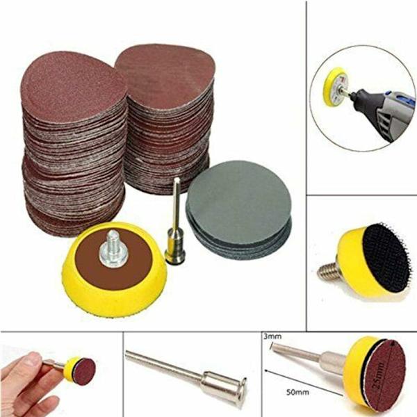 longziming Pimpsten + Slipskiva Set för Rengöringsverktyg 1/8 Grit Mini Poleringsborr 1 Tums Kraft Flexibelt Kit Tary Pads