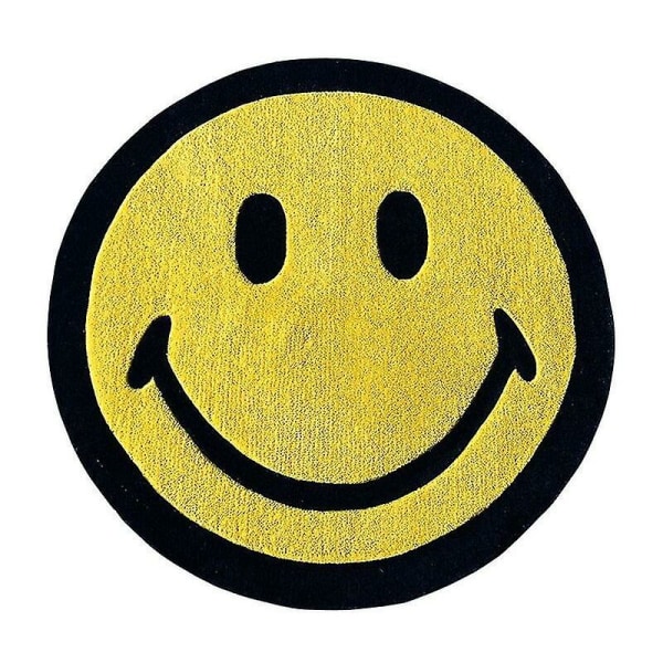 Cartoon Smiley Face Rund Matta Dekoration Vardagsrum Sovrum Studie Maskintvättbar