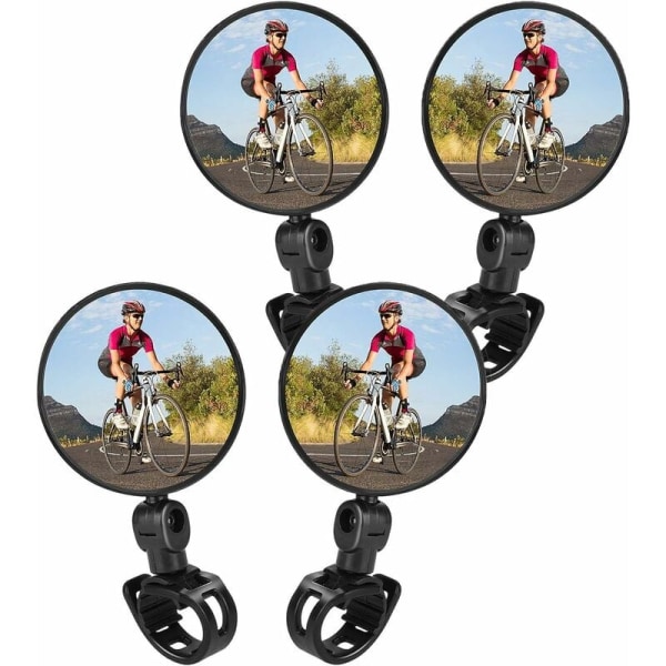 Cykelspeglar, 2 st Cykelbackspegel Justerbart roterande styremonterad konvex plastspegel för mountainbike