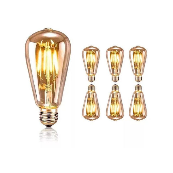 10 glödlampor 2200K Edison typ 6w färgtemperatur: varmvit 2200K