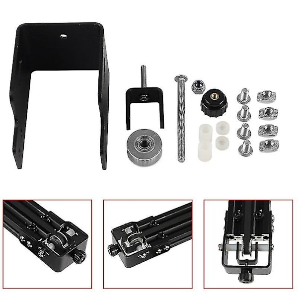 1 set Uppgradering Metall Y-axelurs Klockvis Remspännare Kit Aluminium Extrusion Profil För Ender-3 Pro 3d-skrivare
