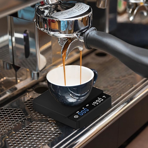 Mini kaffevågskala med automatisk timing, 3 moduser for espressomaskin og hell over, 2 kg/0,1 g høy presisjon SXXJ