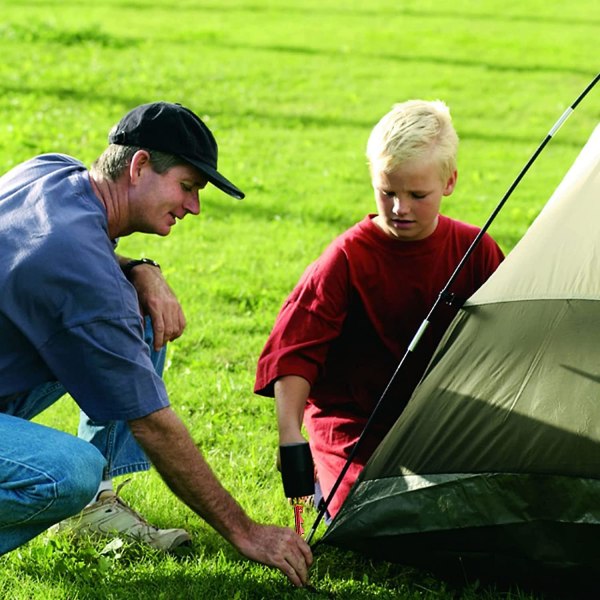 Tältpinnar, kraftiga tältpinnar Stakar Campingtält i aluminiumlegering med rep för utomhuscamping Strand och sand, multitand (12 st)