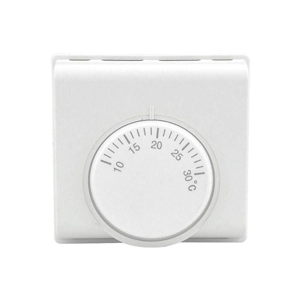 Tvådelad värmetermostat. Elektrisk värmefilm. Värmeledning. Mekanisk golvvärmetermostat - 84 x 84 x 36 mm