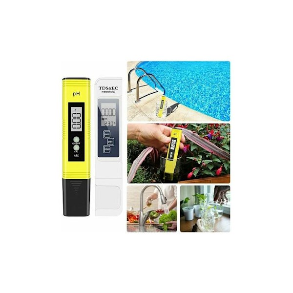 LMLY Vattenkvalitetstestare, pH-mätare med 0,01 hög noggrannhetsupplösning, TDS+EC+ Termometer för dricksvatten, akvarium, simbassäng, spa (blå)