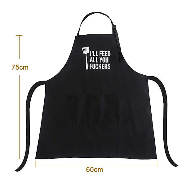 Piao 3 fickor justerbar haklappsförkläde tjockare version vattentät med extra långa band matlagningsköksförkläden för grillning, ritning, kvinnor män, kockbrun