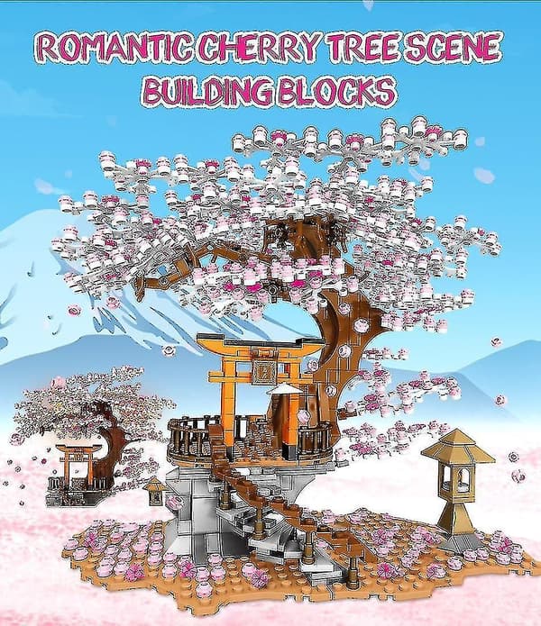 Sakura Friends Cherry Tree City Architecture Led Light House Modular Building
