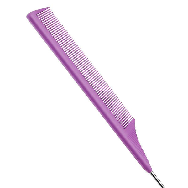 Antistatisk halekam i metall med fine tenner, varmebestandig rottekam for styling og krølling, stålnålspiss halekam, husholdningskam, stylingkam, brudemakeup ball hårkam