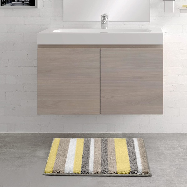 Maskintvättbar halkfri badrumsmatta 40x60x3cm, ultra mjuk absorberande tjock duschmatta mikrofiber badrumsdekor, gul