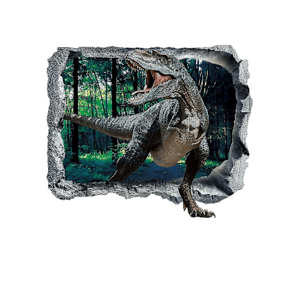 Barnrumsdekoration 3d trasig vägg dinosaurie väggklistermärke vardagsrum sovrum dekoration väggklistermärke