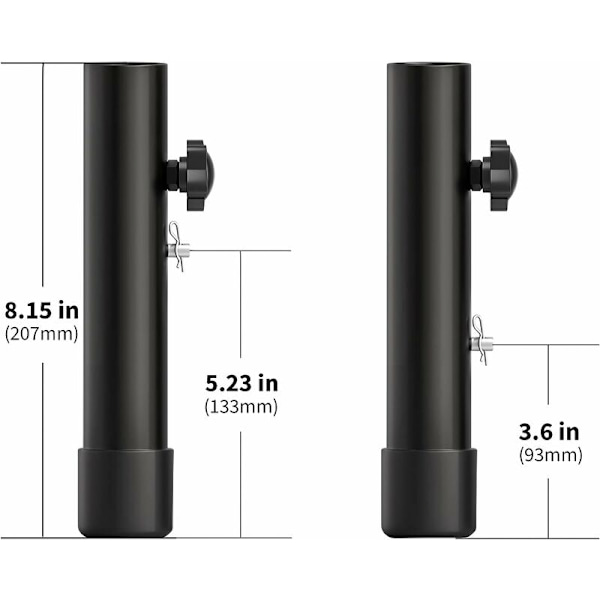 Set med 4 bordsbensförlängningar för fällbara bord och raka ben, justerbara fällbara bordsbenshöjare, för höjd (19,8 cm)