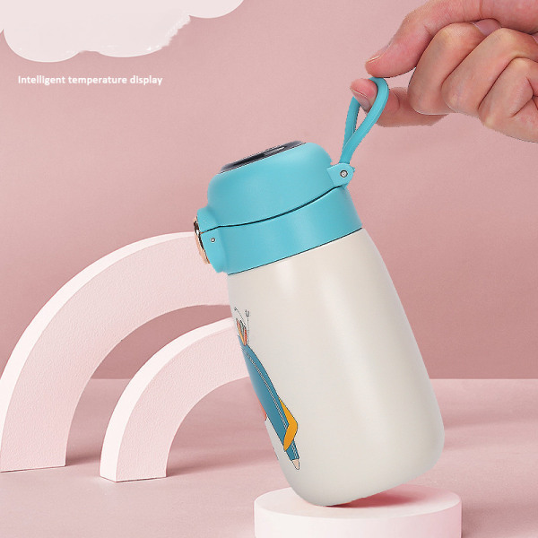 Temperaturdisplay Bärbar Rostfritt Stål Isolerad Vattenkopp Gul 320ml